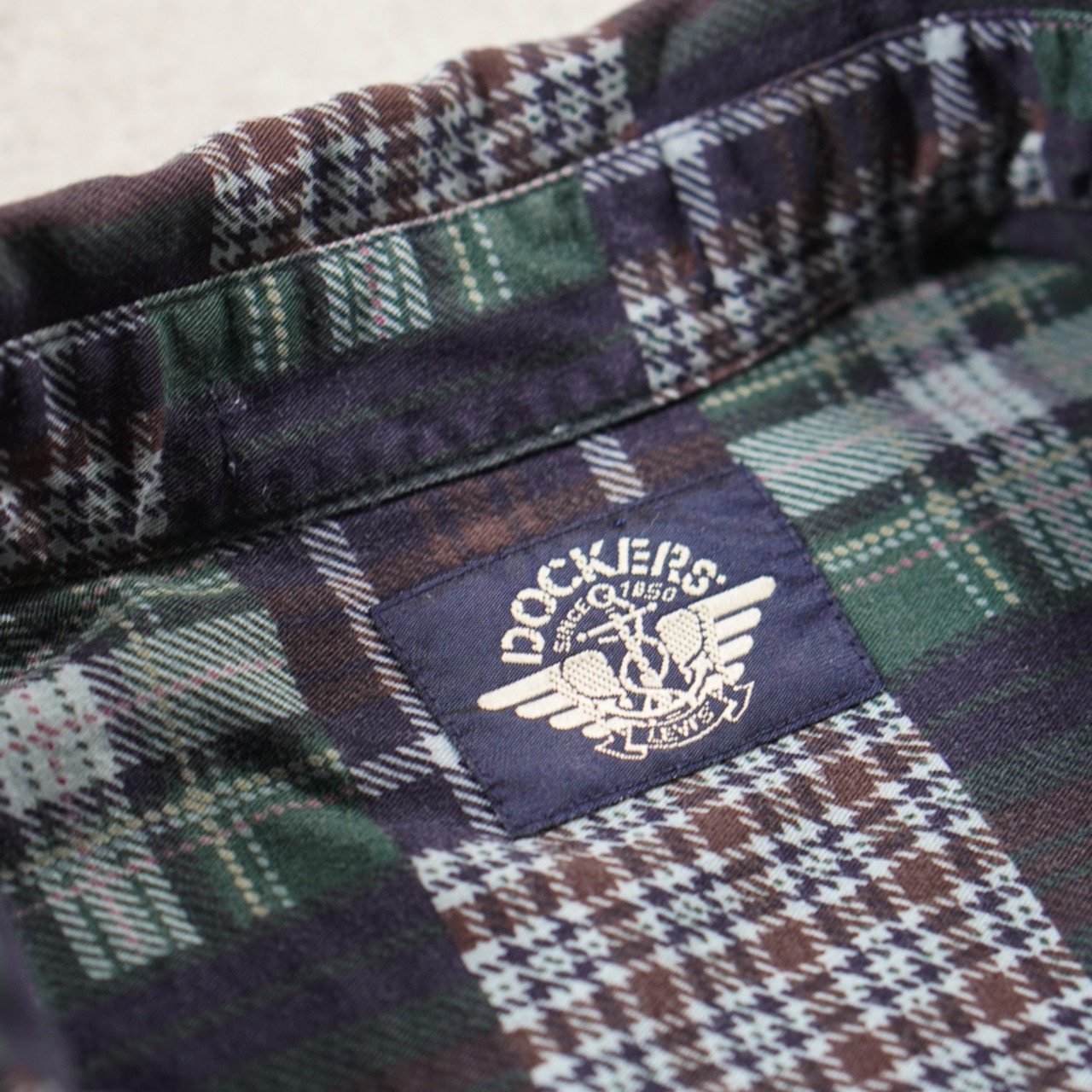 90s DOCKERS plaid shirt M相当 古着 - 7