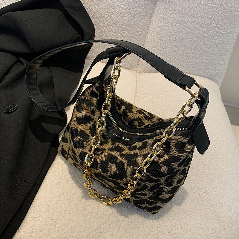 レオパード ショルダーバッグ 手作りハンドバック38850989782