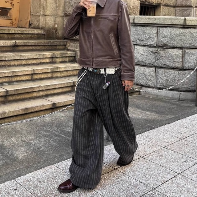 FROM THE STREETストリートレトロストライプパンツ