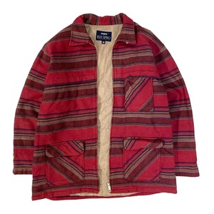1990's mulch stripe wool jacket #E684
