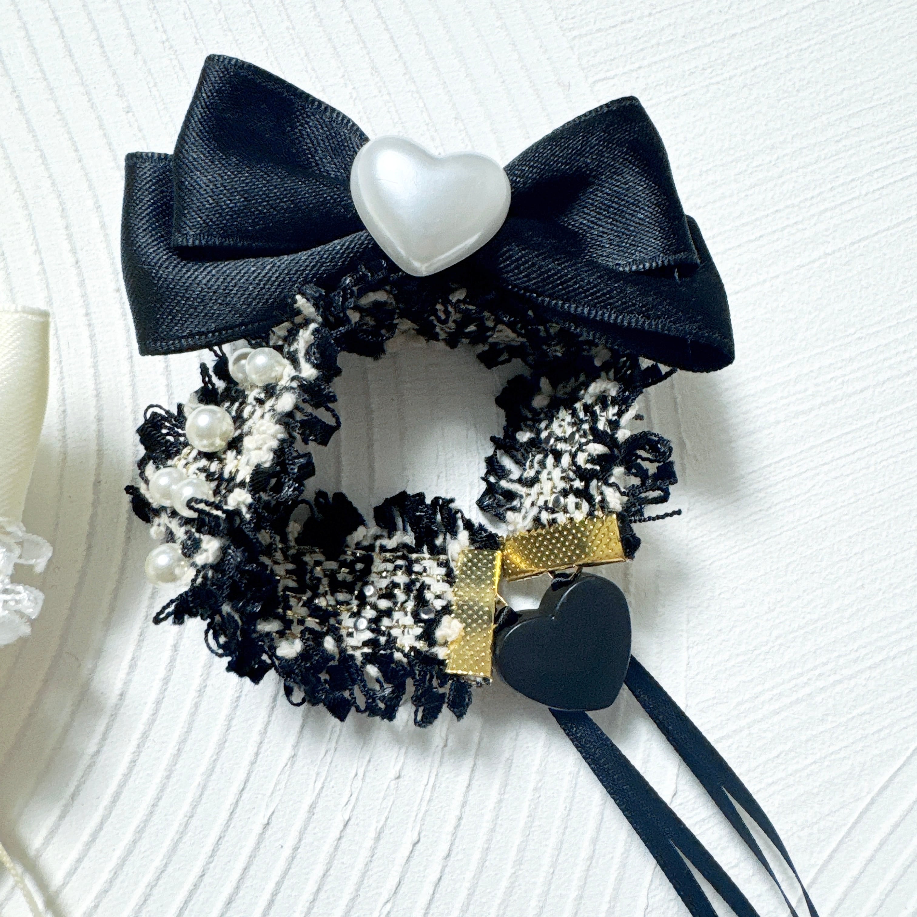 ツイードのおリボンヘッドドレス