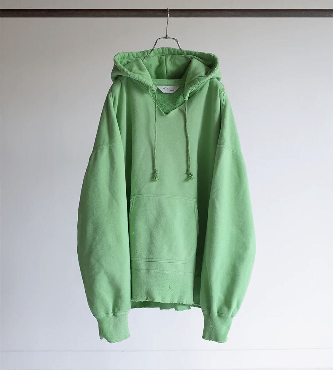 ANCELLM DYED DAMAGE HOODIE(PISTACHIO) ANC-CT16 | IAAAM ONLINE STORE