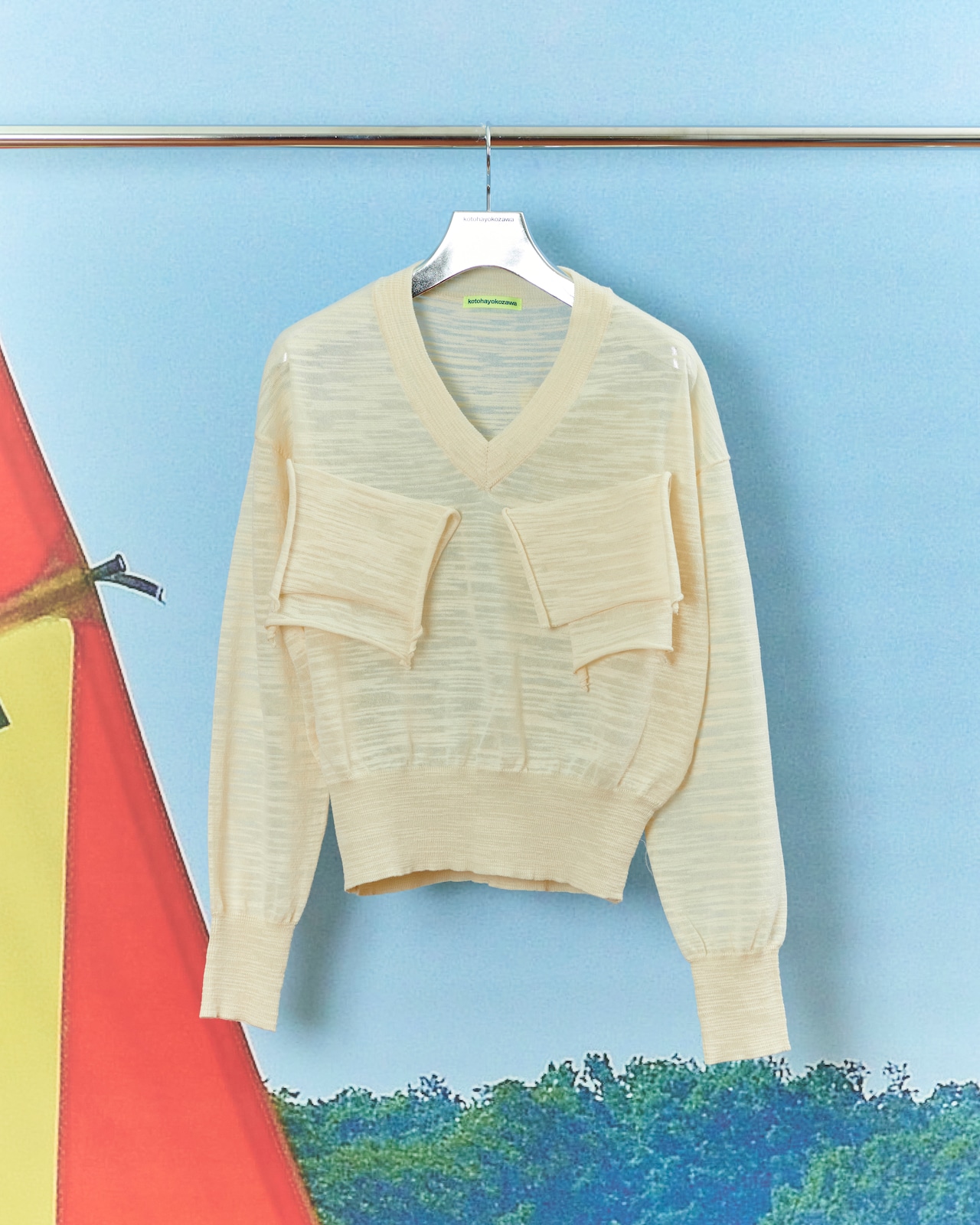 kotoha yokozawa - TD V-NECK SHEER KNIT :Banana|シアー/Vネック/デコレーション