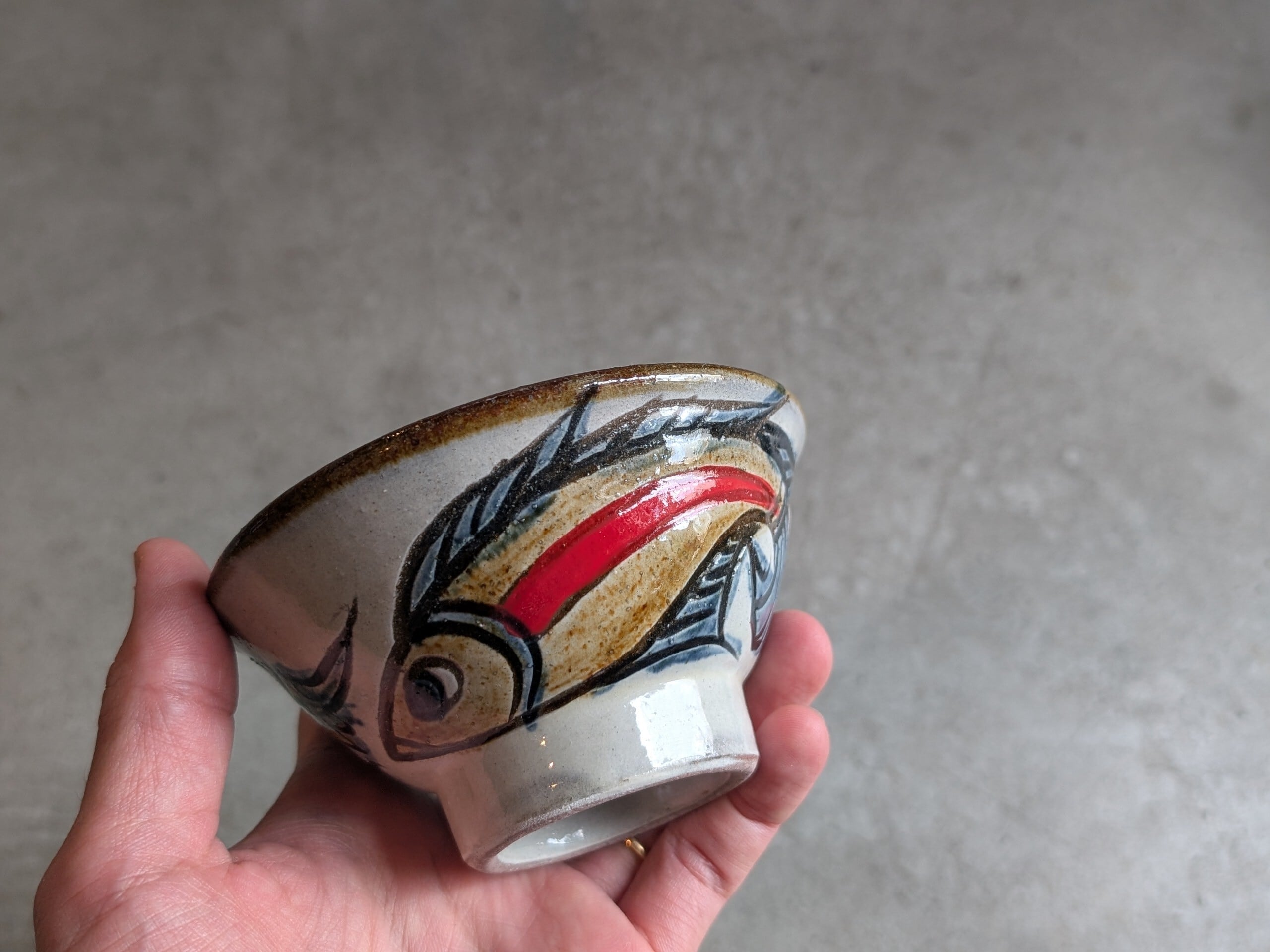 やちむん マカイ3.5寸(魚紋・海老紋) | 秀陶房