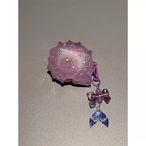 AirPods Pro2/1ケース AirPods4/3/2/1ケース 巻貝 アンモナイト エアポッズカバー マーメイド 貝殻 パール イヤホンケース 人魚 尾びれ オーロラ クリア パープル ゆめかわいい ファンシー 海 幻想的 個性的 レディース