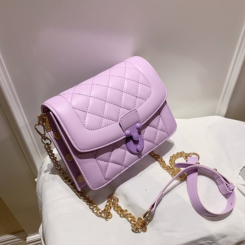 夏の小さなバッグ女性のバッグ2020新しい波のファッションネット赤いダイヤモンドグリッドチェーンクロスボディバッグ野生の野生の小さな正方形のバッグ Tiancai_Wing_Bag7820033