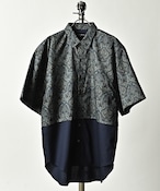 Garcon Wave Made in Japan paisley top and bottom separate design S/S shirt (NAV) GWS6900