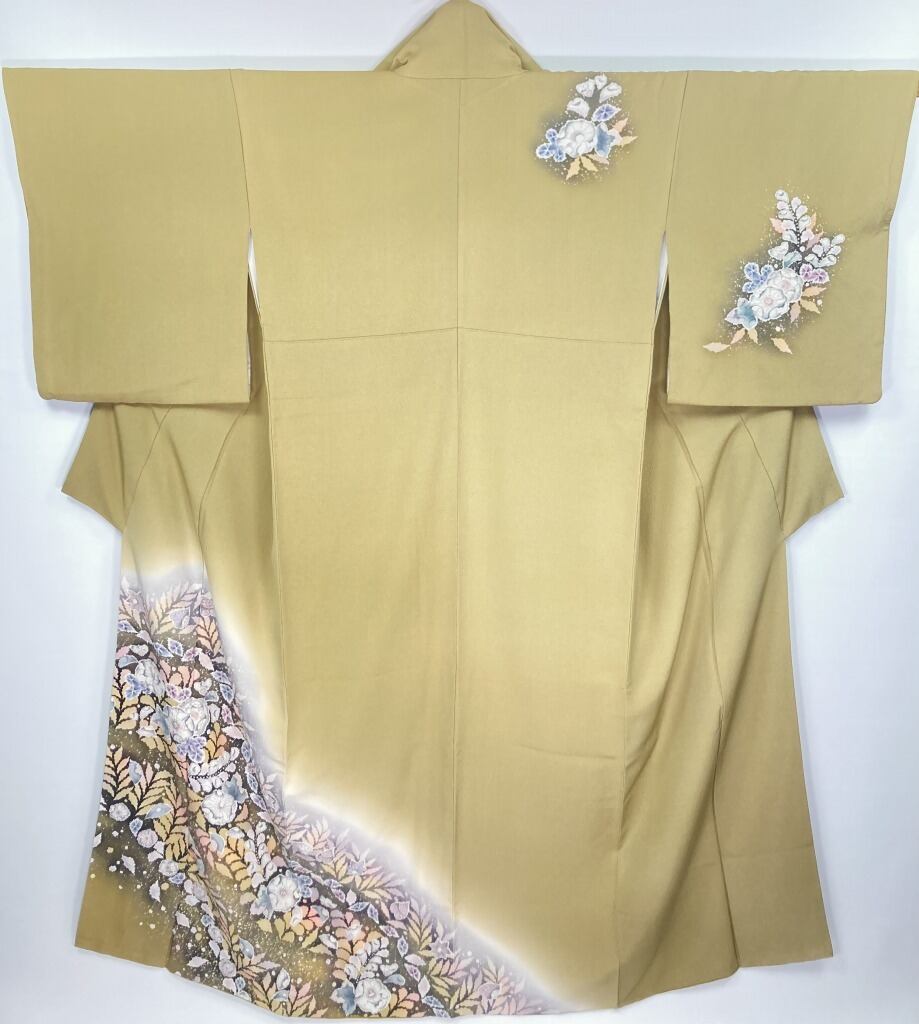 辻が花 絞り 訪問着 正絹 袷 緑 黄緑 白 威光茶 1247 | kimono 辻が花 絞り 訪問着 正絹 袷 緑 黄緑 白 威光茶 1247 | kimono