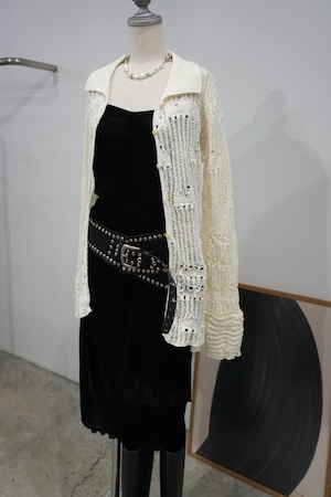 VELVET CAMI & SKIRT SET UP  (BLACK) 2509-92-125