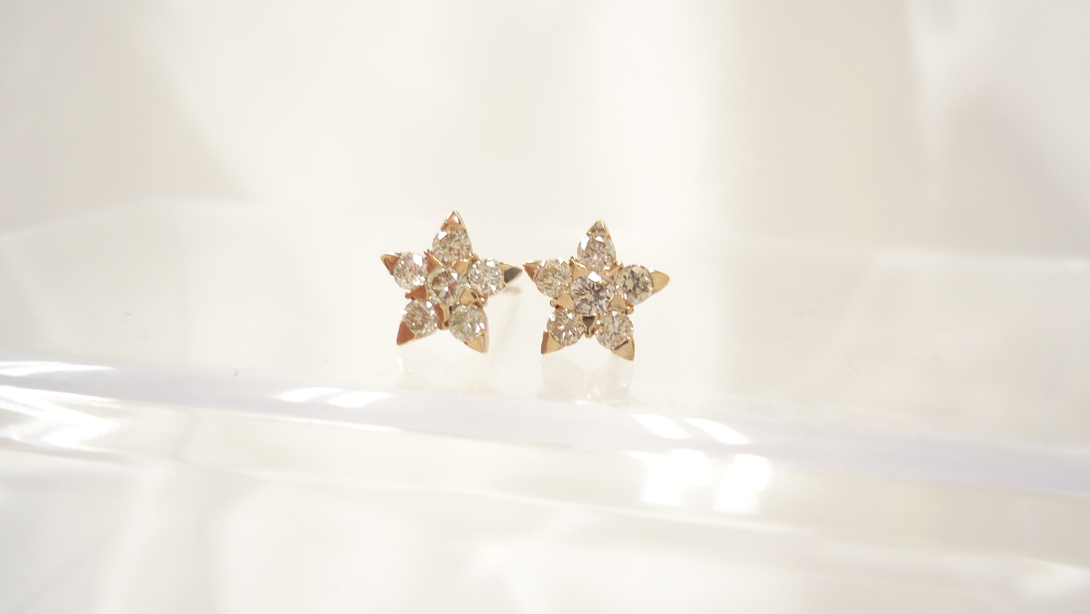 選べる地金K18/K18PG 星型ダイヤモンド ピアス D 0.19-0.19ct | KOHOSHOKAI