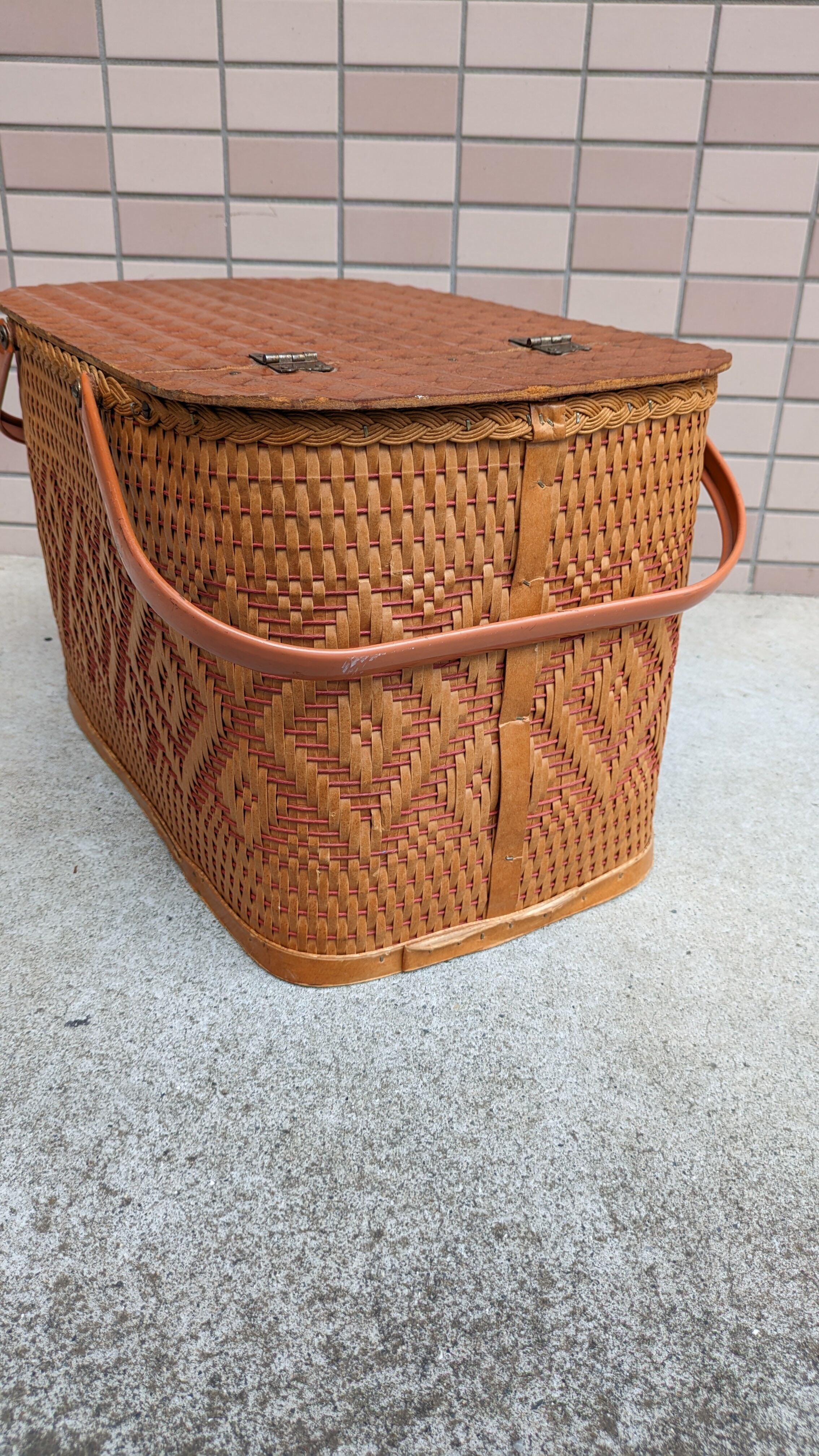 Vintage W.C.REDMON Picnic Basket VintageBasket Brown ビンテージ レッドマン ピクニック