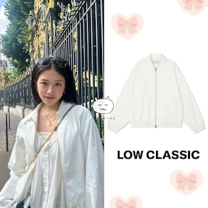 ★IVE アンユジン 着用！！【LOW CLASSIC】WASHED COTTON BLOUSON JACKET_WHITE