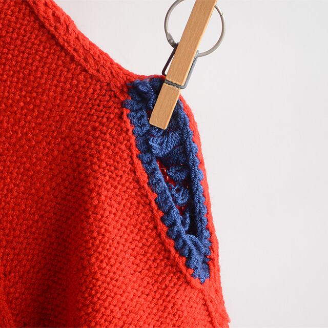 70s 80s ハンドメイド ハイネック ローゲージ ニット ポンチョ 70s 80s ハンドメイド ハイネック ローゲージ ニット ポンチョ