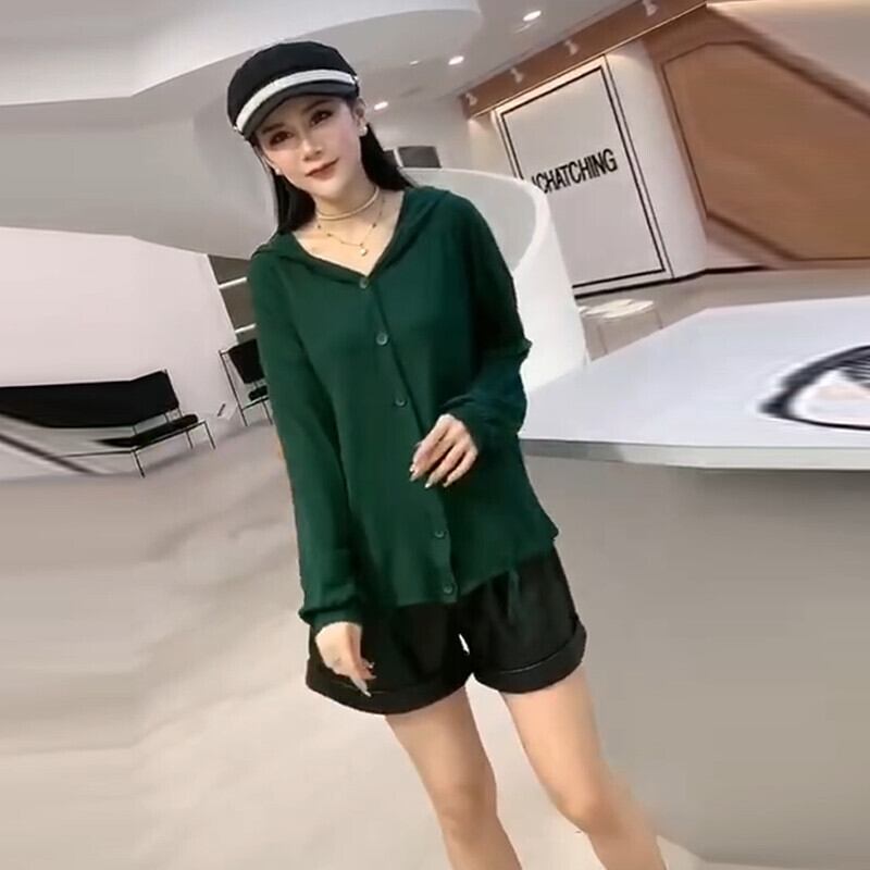 プラスサイズのブラウスは薄く、お腹の婦人服をカバーします2020新しいファットmmルーズで薄い長袖フード付きTシャツファッション ミックスインファッション39512744650