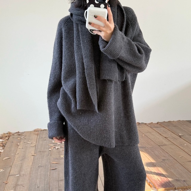 タートルネック ニットセットアップ　◆２col　YH9933