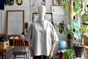 "sasanqua by trees" "AN-216" "HEAVY PLATING SINGLE JERSEY" "Heavy wait half sleeve over cut sew"