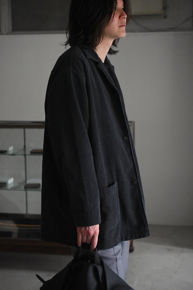 Cale / Stone Washed Corduroy Jacket (Charcoal)