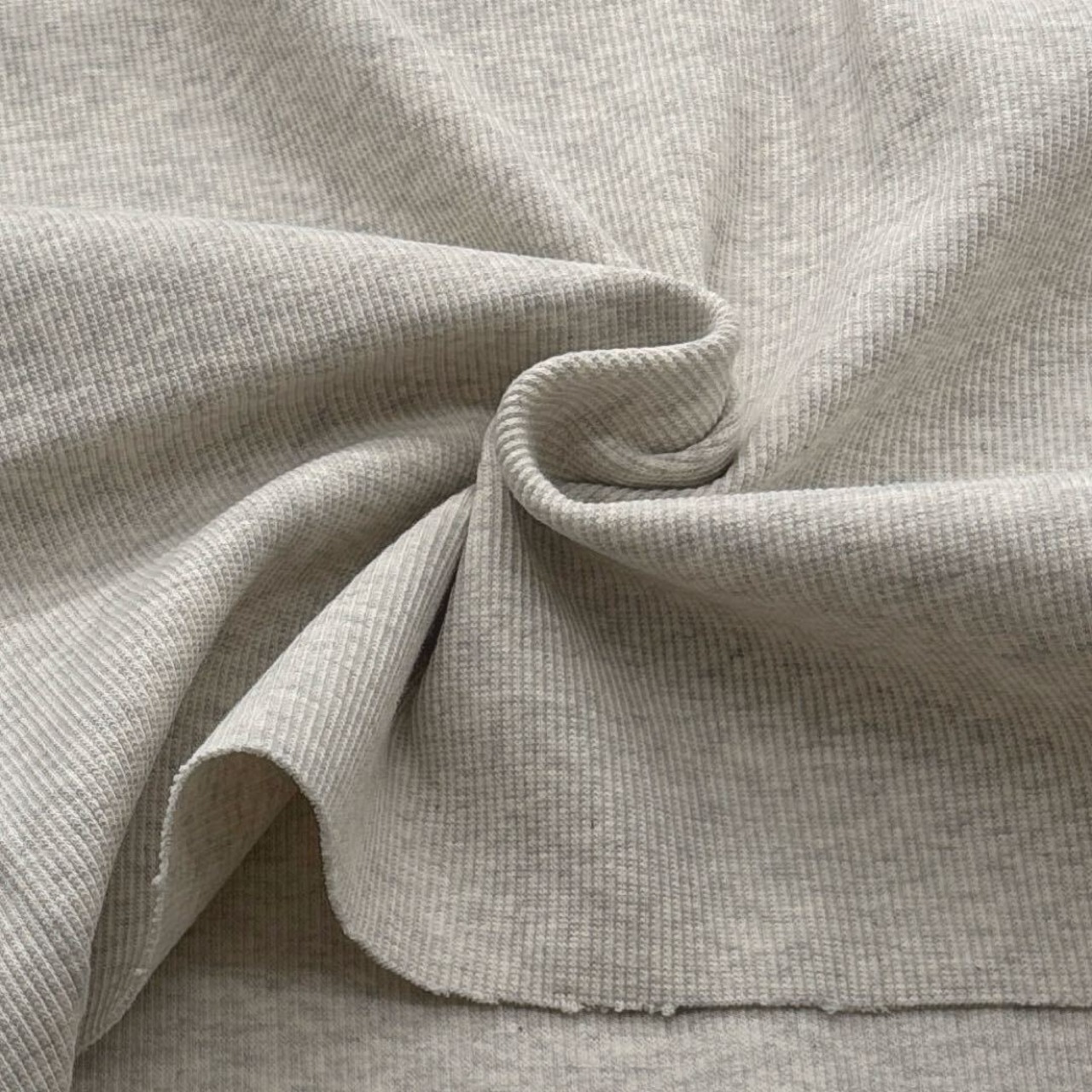★TB777◆1.1m◆ラスト1点!◆SALE◆綿100%40番テレコリブニット生地◆ライト杢調グレー