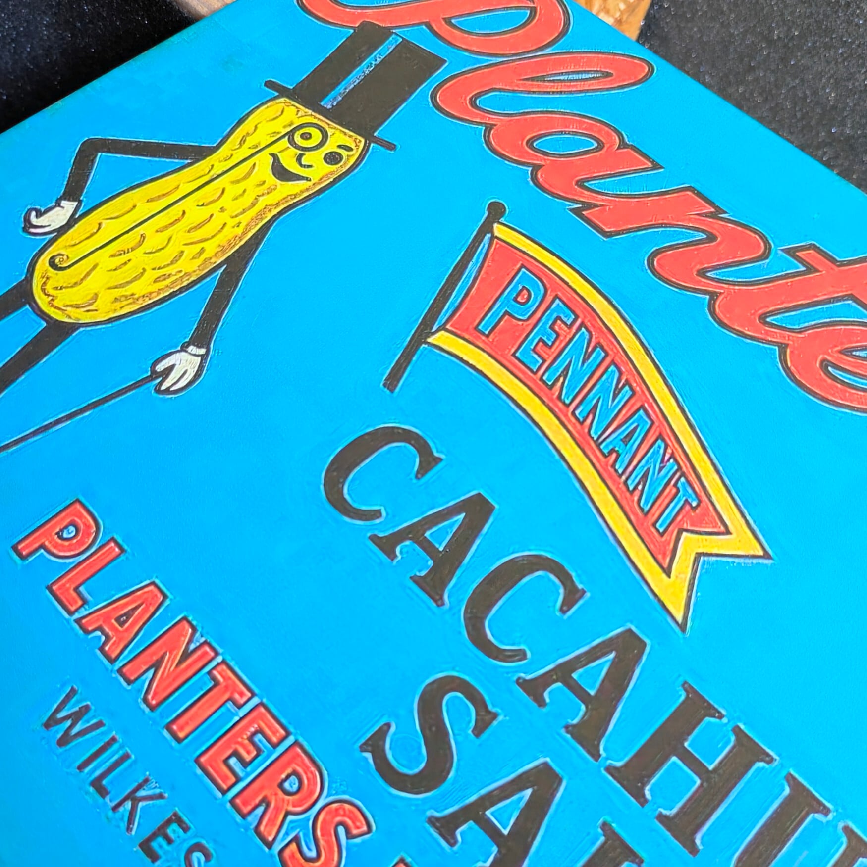 送料無料!ちょうどいいブリキ看板【 Mr.ピーナッツ / Planters 】 METAL SIGN / メタルサイン / ブリキ看板 / サインボード / ビンテージ加工 〚アメリカン雑貨 アメトイ〛