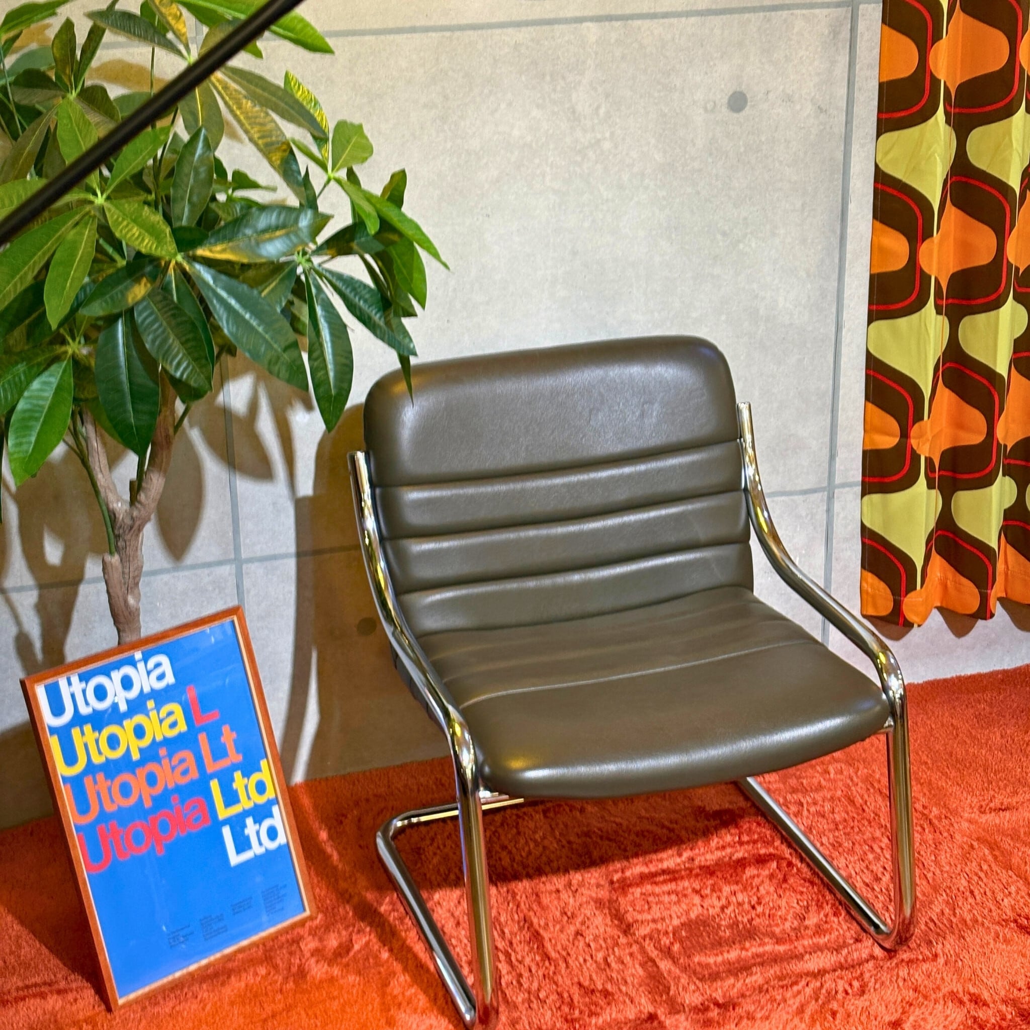 USED】Cantilever Chrome Lounge Chair / カンティレバー ラウンジ