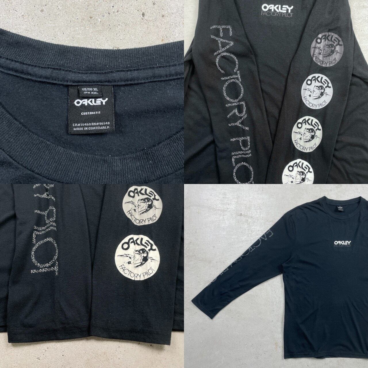 00年代 OAKLEY FACTORY PILOT オークリー ロングTシャツ ロンT 袖プリ 