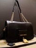 美品22万★JIMMY CHOO ジミーチュウ カデナ チェーンデザイン レザー バッグ黒★