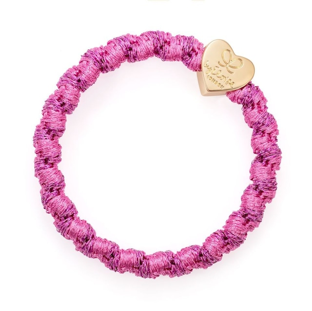 Woven Gold Heart Bubblegum Pink_W-1-110