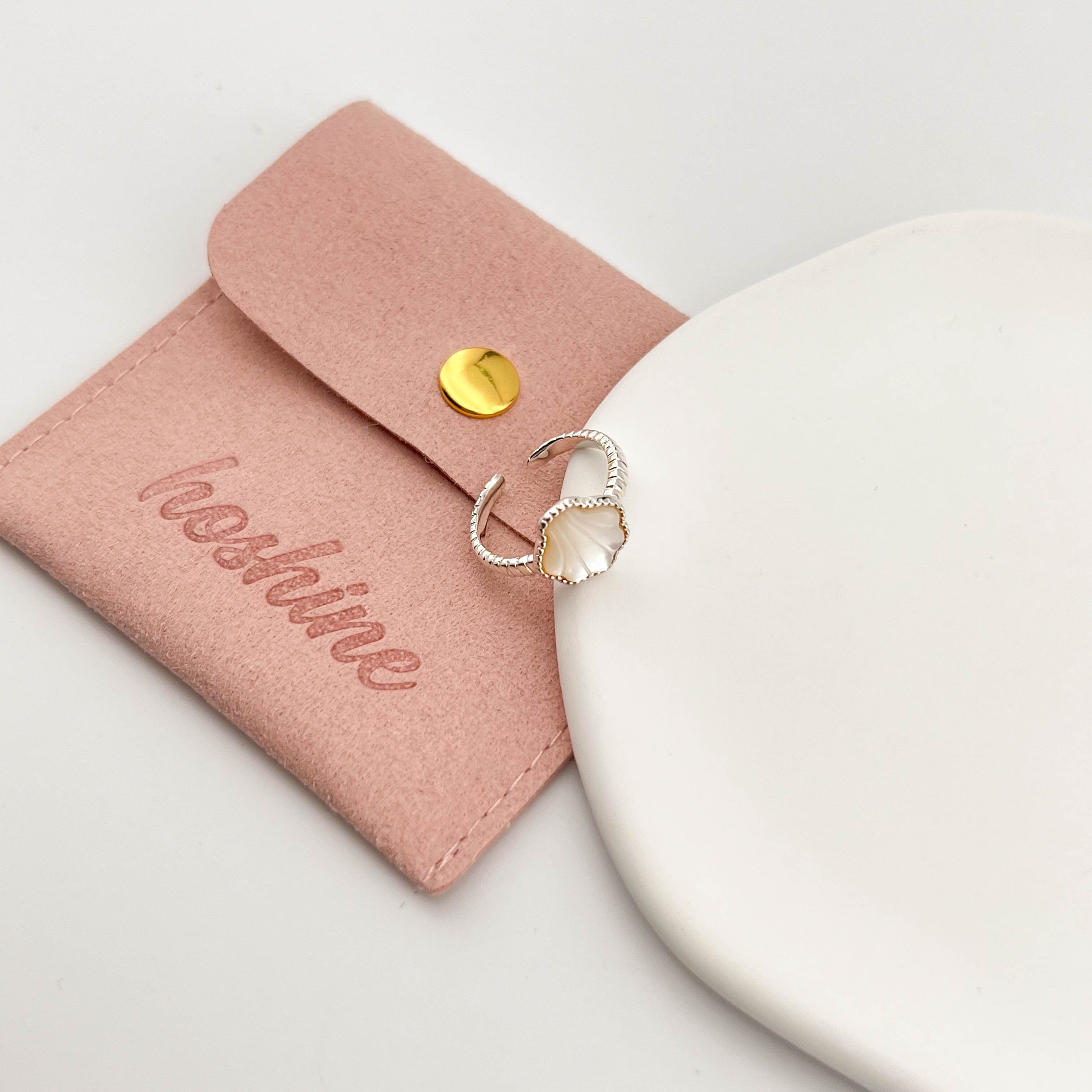 Silver925純銀 ホワイトシェルの優しい雰囲気のリング