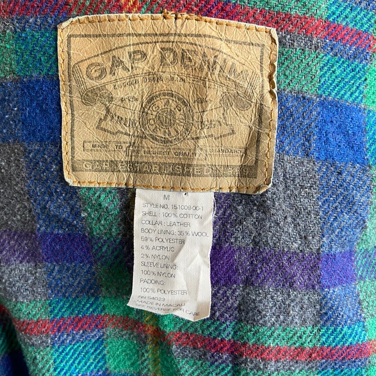 90年代 OLD GAP オールドギャップ 91-Bタイプ チェックライナー デニム