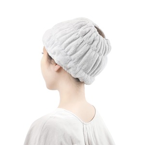 【努力特価】東和産業 ヘアドライタオル ヘアターバン Qsui ヘアバンド グレー 約20×17cm 34149 洗顔 吸水 速乾 幅広 お風呂上がり ふわもこ ヘアドライキャップ マイクロファイバー