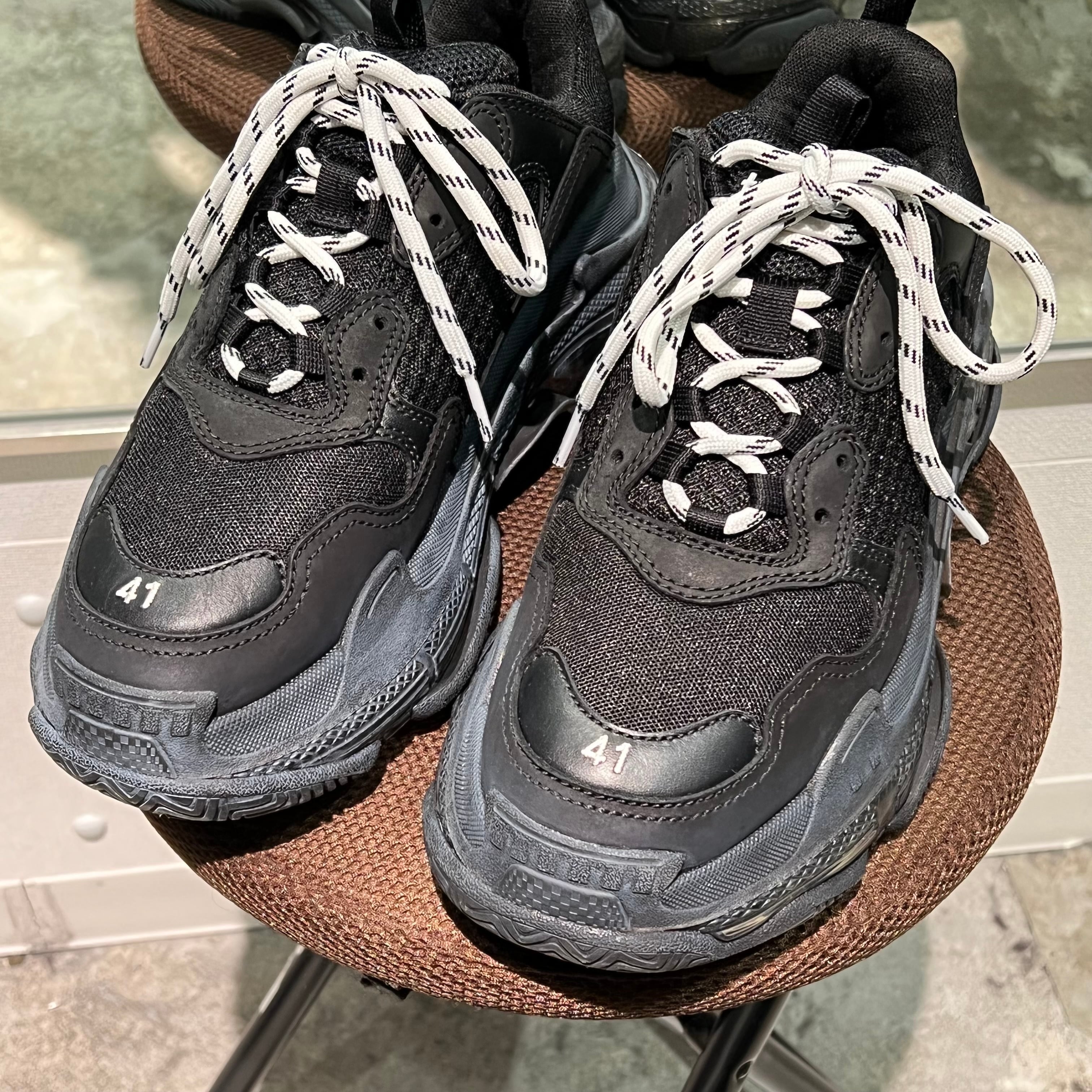 BALENCIAGA バレンシアガ 541624 クリアソール トリプルS スニーカー シューズ ブラック オールブラック UK7.27cm SIZE  41【表参道t】 | ブランド古着Brooch powered by BASE