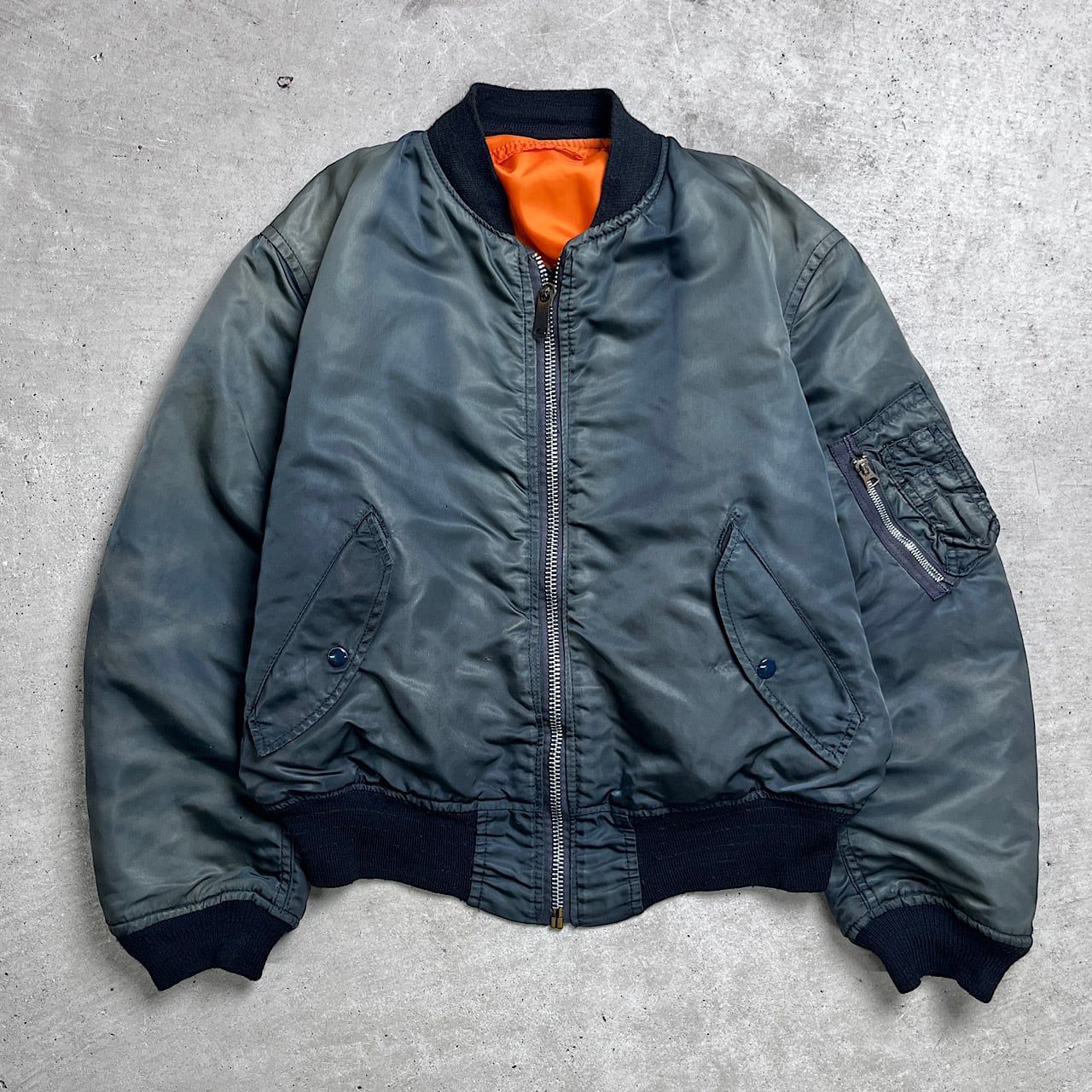 80年代 USA製 ALPHA MA-1 ミリタリー フライトジャケット 民間品 