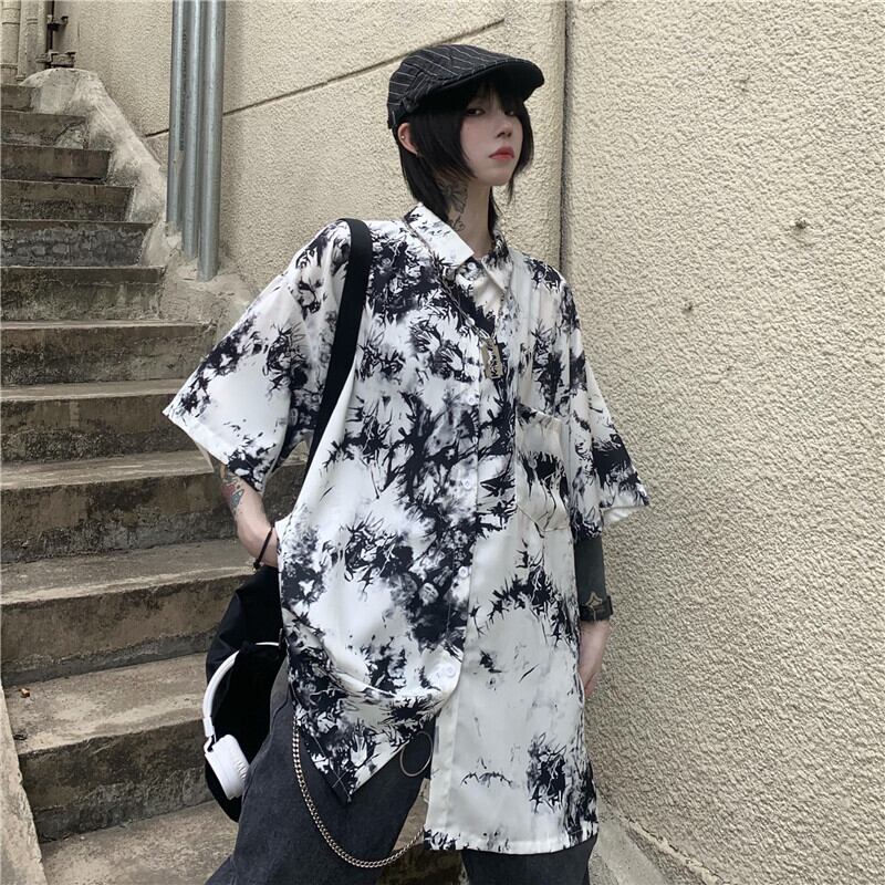 スタイルサマーシャツ ダークカジュアルトップス ルーズ 大きめサイズ かわいい 夏物 ケッペル31314638569