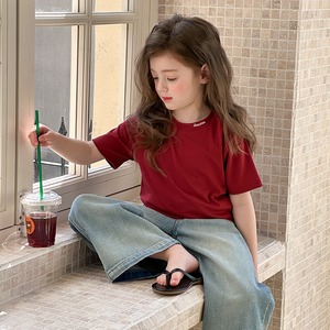 夏韓国風リヨセルリブTシャツ