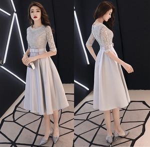 ★送料無料★9号(M)☆光沢エレガントパ－ティ－ワンピ－ス(OPN4115)