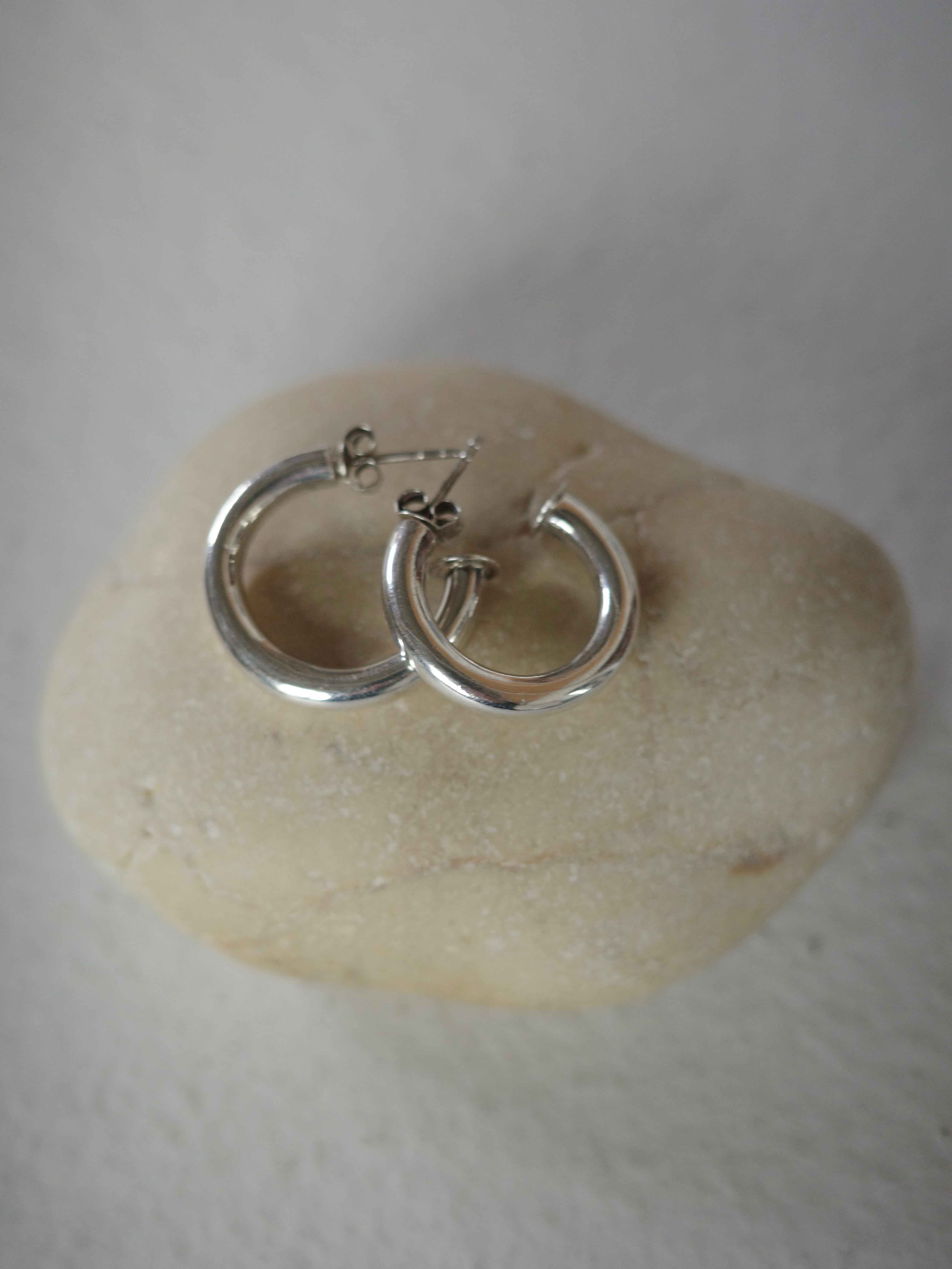 <vintage silver925>tube hoop pierce