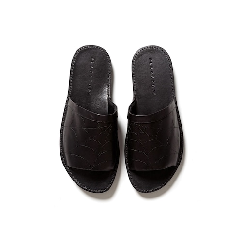 【F-LAGSTUF-F】"SPIDERWEB" LEATHER SANDAL (BLACK×BLACK)