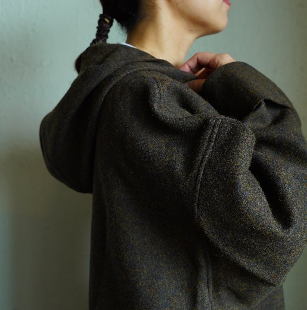 MITTAN 圧縮ウールニットフードコート | monday mama market MITTAN 圧縮ウールニットフードコート | monday mama market