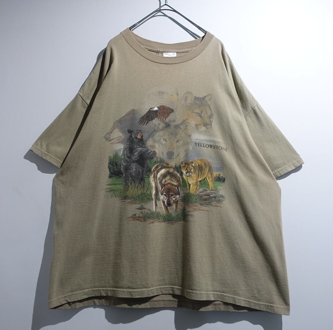 00s “DELTA” Beige Various Animal Print T-Shirt