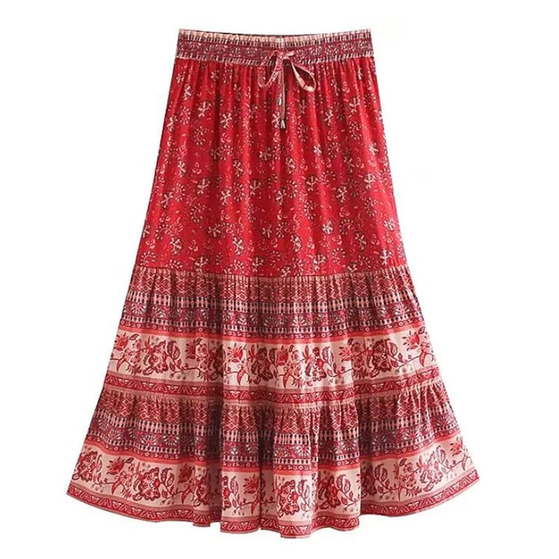 Ethnic Paisley Print Long Skirt S0195