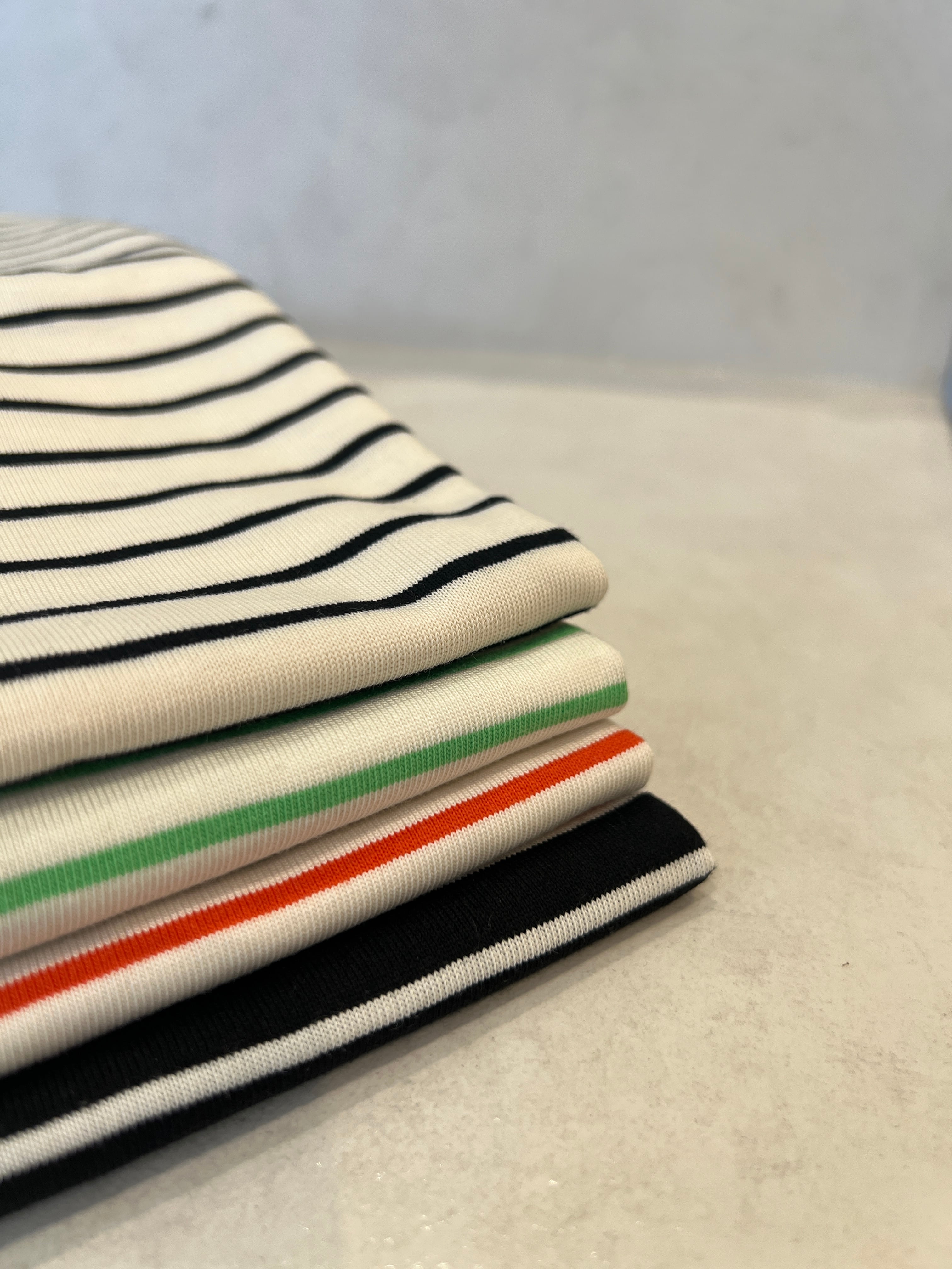 【SELECT】ボーダー天竺クルーネックプルオーバー