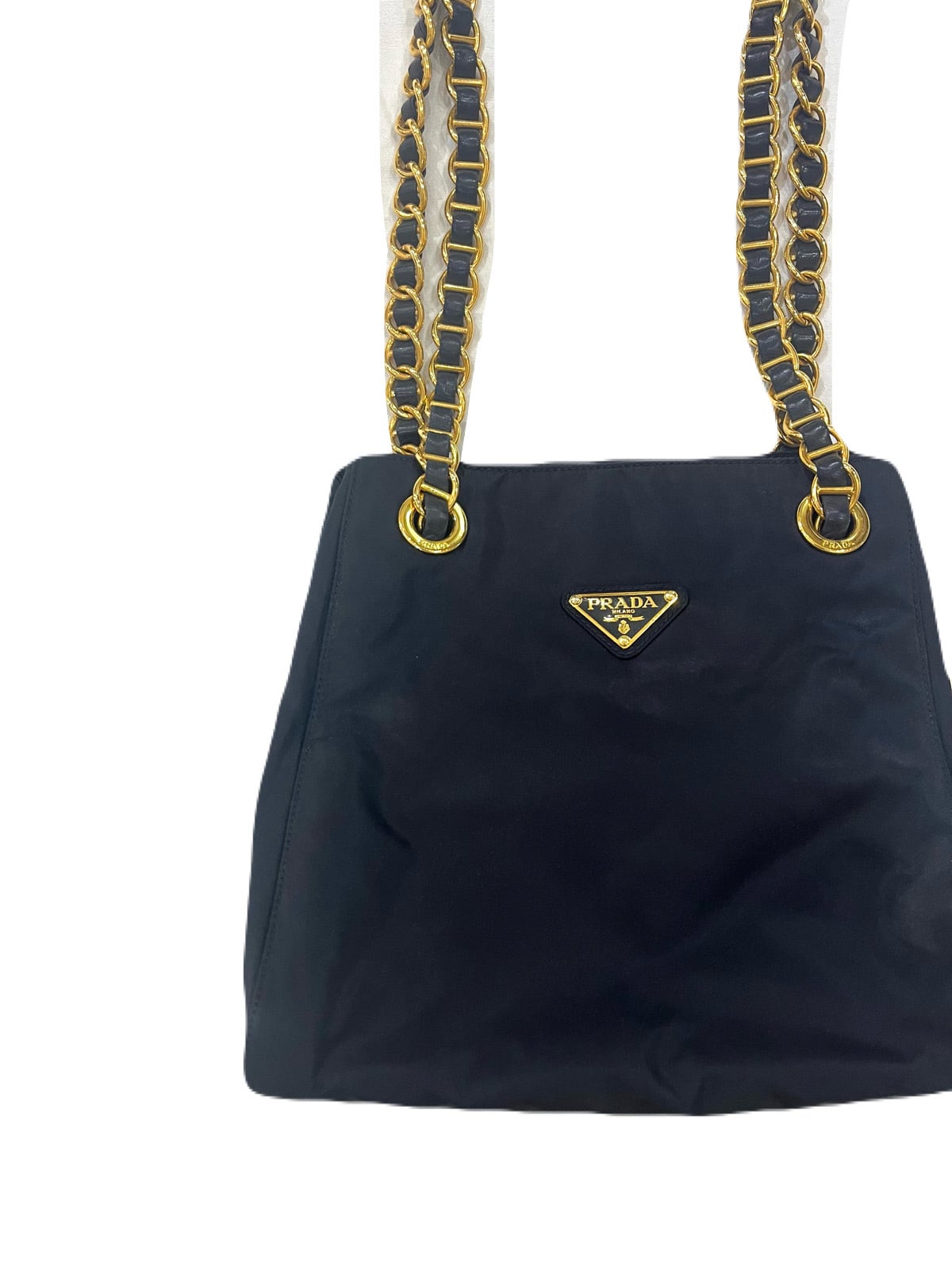 PRADA】2260 プラダ ナイロン チェーントートバッグ ブラック ゴールド