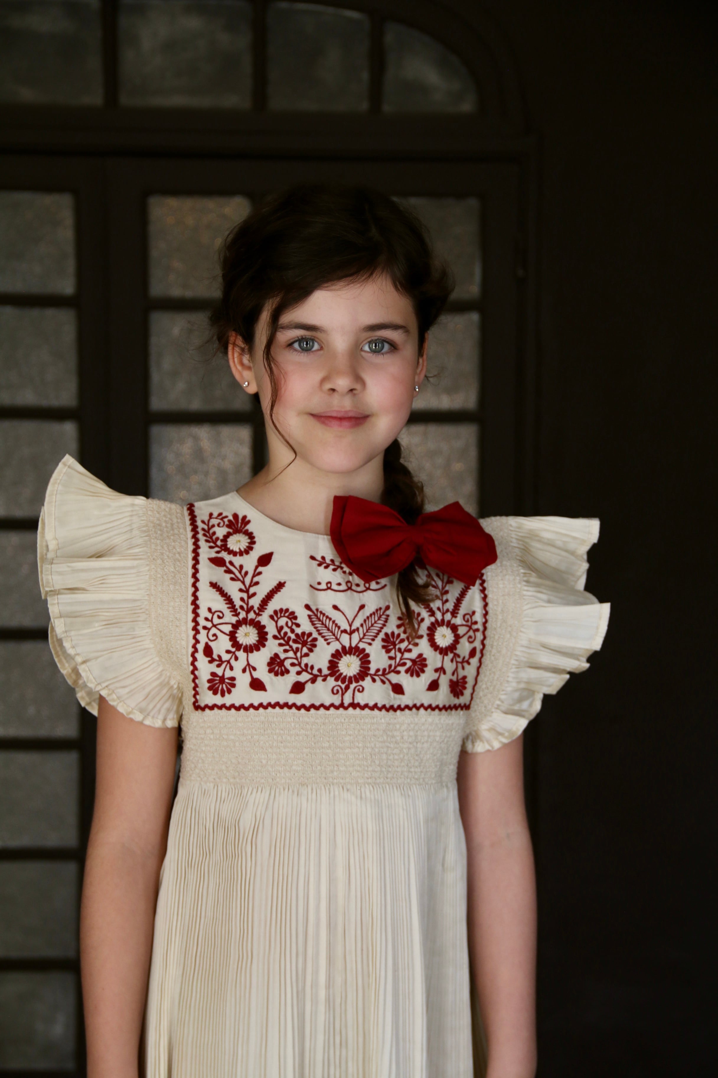 BONJOUR DIARY Dress pleated ivory taffetas 8y | RESONASON