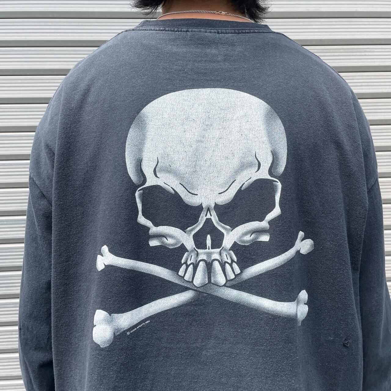 ビンテージ スカルプリント 黒 スウェット vintage ドクロ sweat