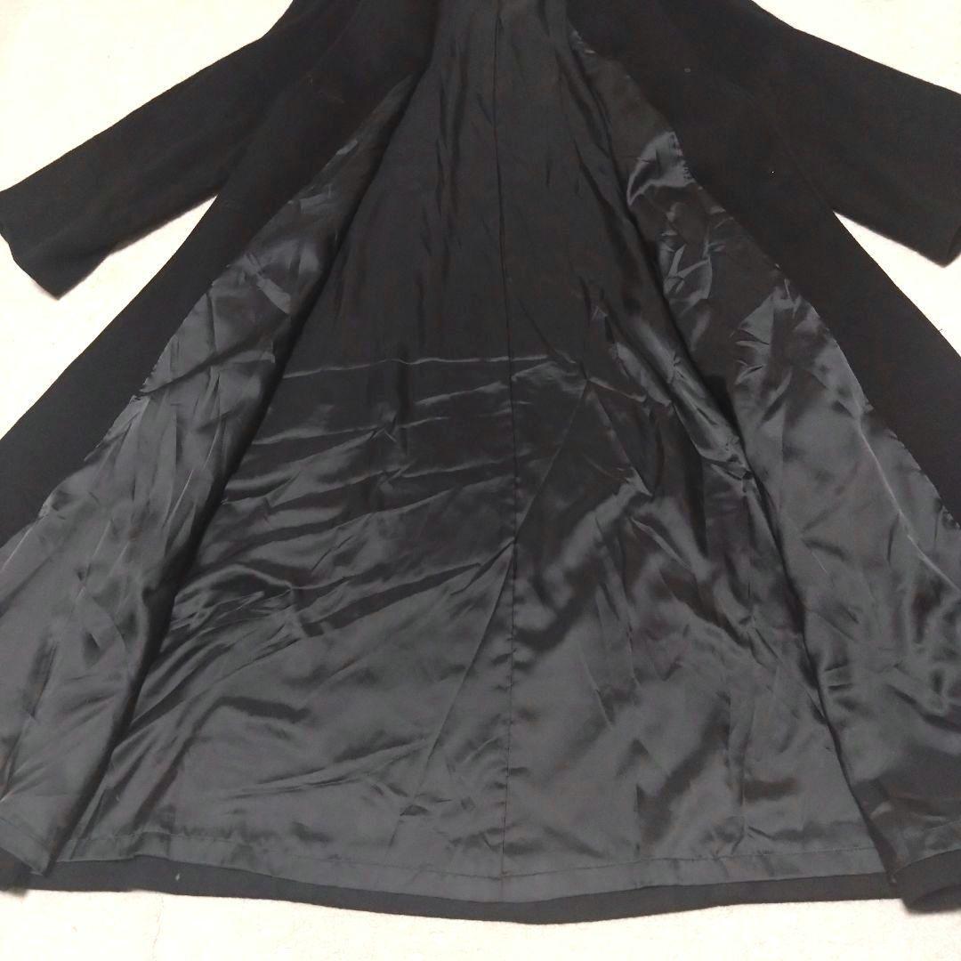 極美品 ロングコート レディース カシミヤ100％ 黒 ステンカラーコート