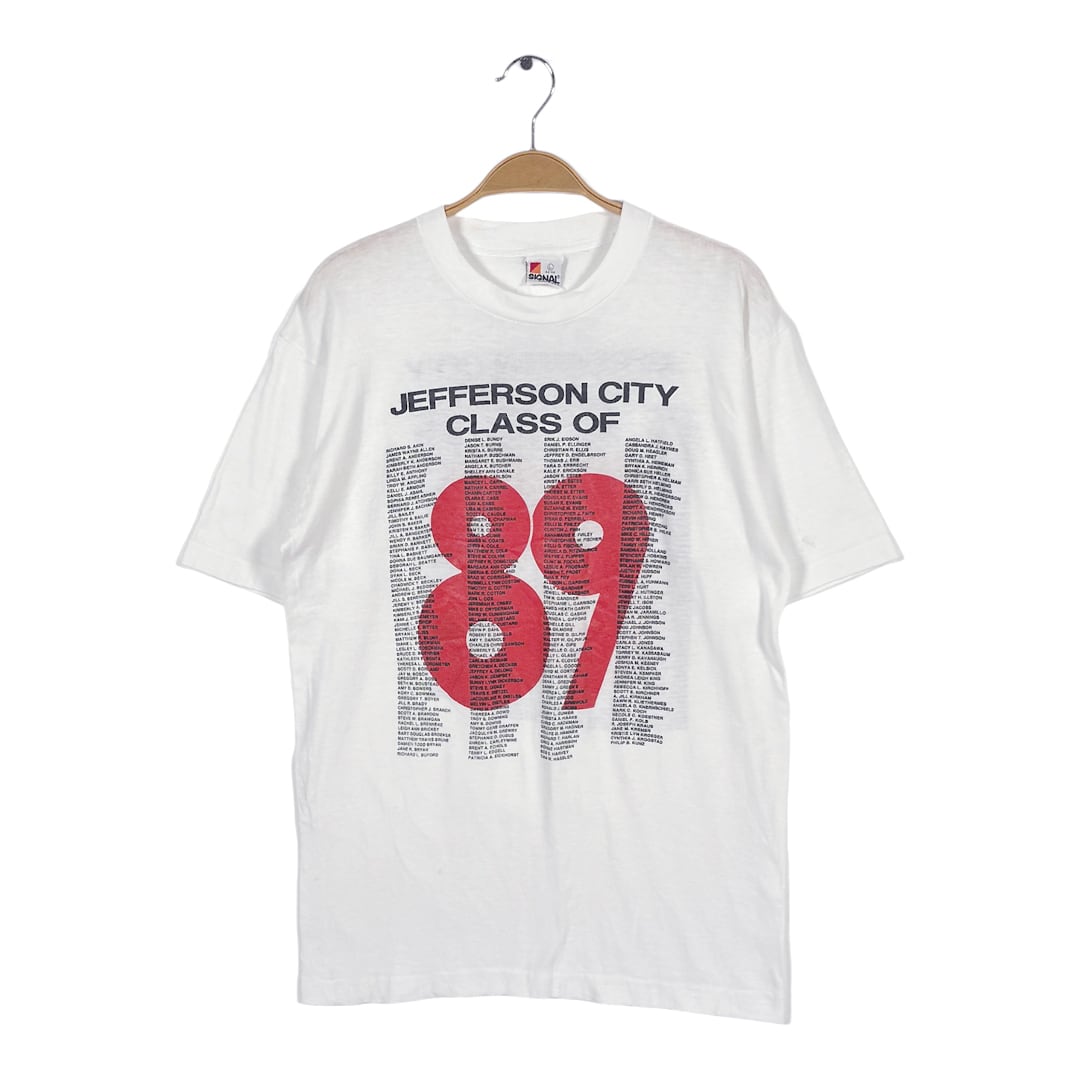 80s ナンバリング 同窓会 USA製 ヴィンテージ Tシャツ シグナル シングルステッチ JEFFRSON CITY サイズL 古着 BZ0538