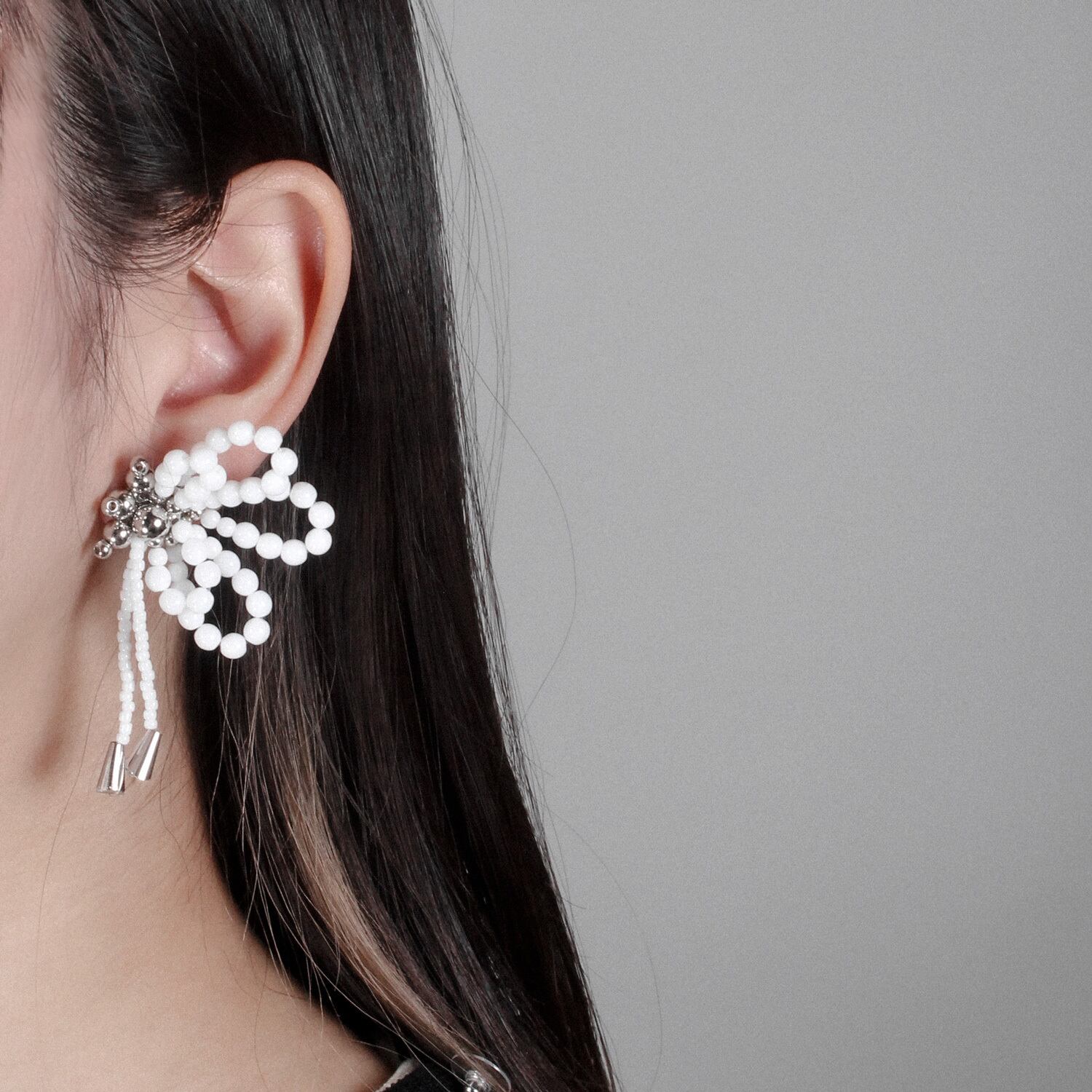 butterfly white (pierce / earring)