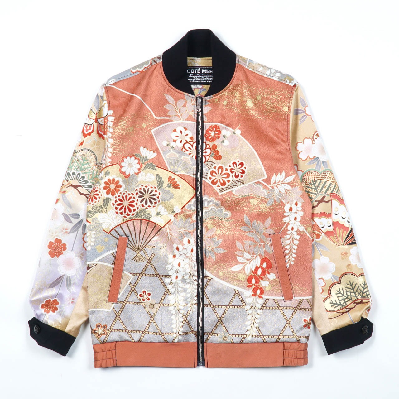 【BJK-M0030】XSsize再構築リバーシブル着物ボンバー  KIMONO REVERSIBLE BOMBER JACKET