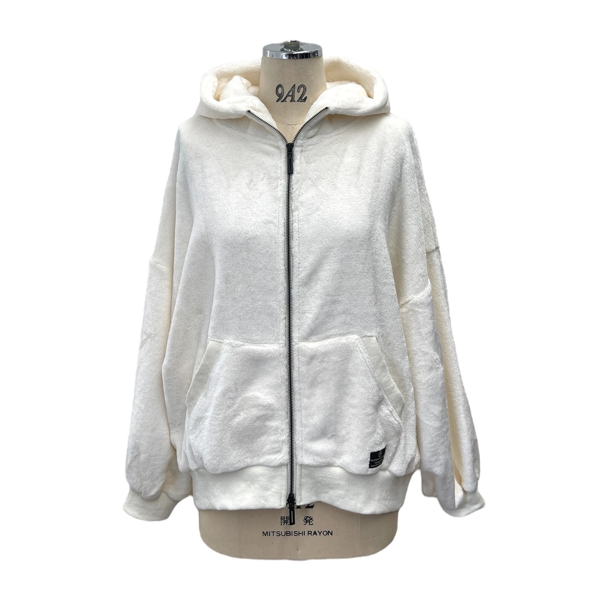 予約販売【 ayane 】両面フリースフーディジップアップパーカー 