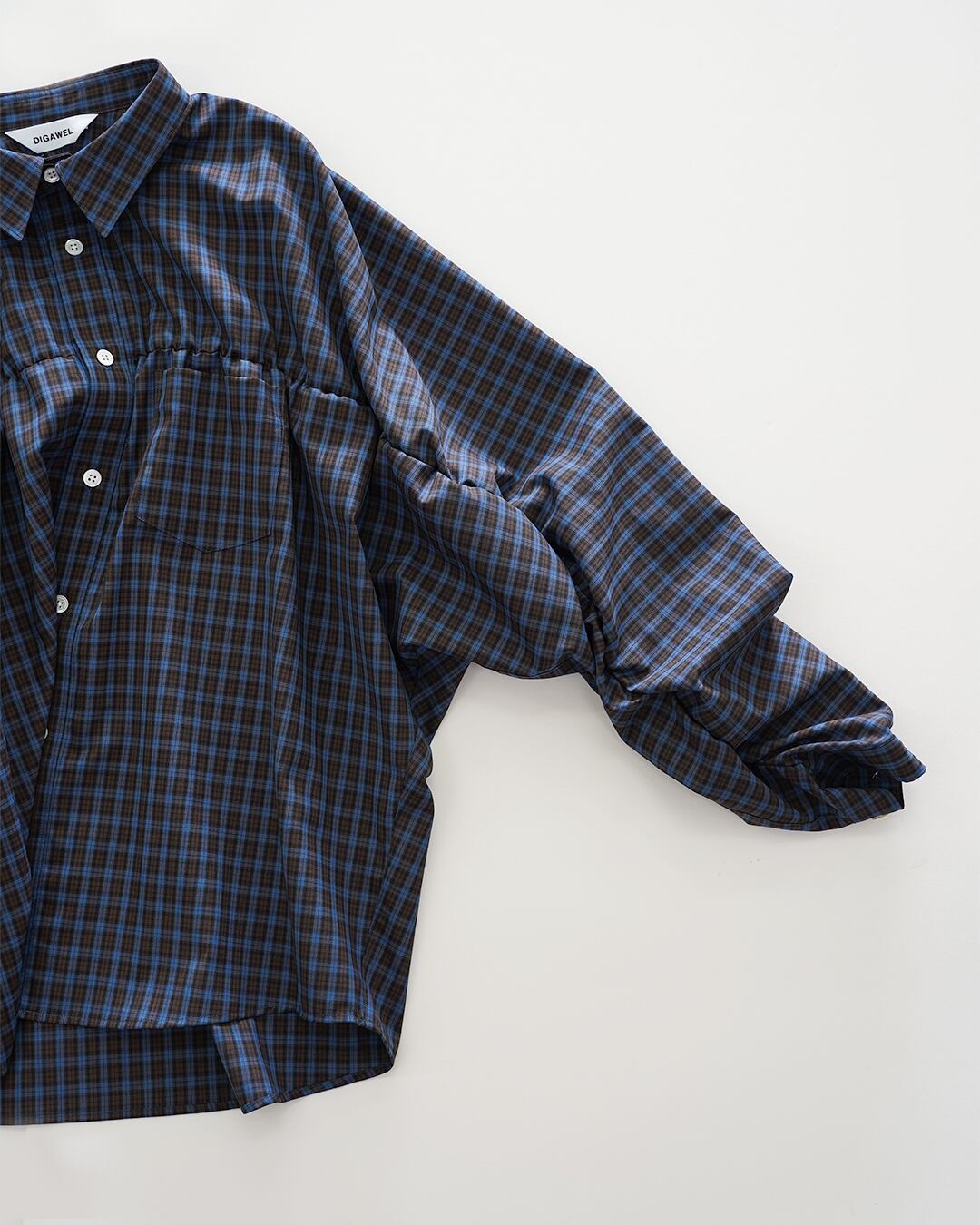 DIGAWEL : PUCKERING SHIRT / BLUE | aulico